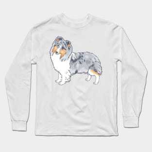 Blue Merle Shetland Sheepdog Long Sleeve T-Shirt